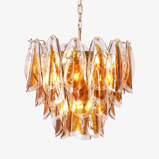 Aurora Lustre Ambre Feuille Verre Superposé Organique Chaleur