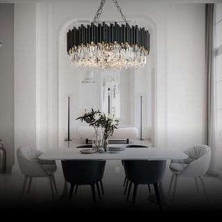 Kristy Suspension LED Industrielle Noir Cylindrique En Verre/Métal Salon