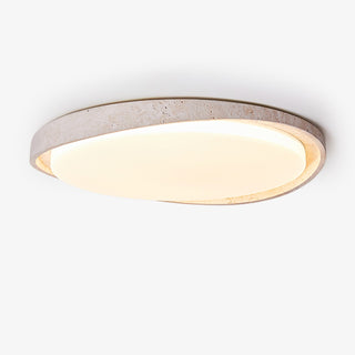 Vanoren Lampe Plafonnier à Cadre Ovale en Travertin