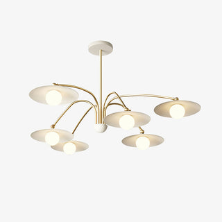 Arisha Suspension Fleur Art Déco,  Métal/Verre, Blanc, Salon