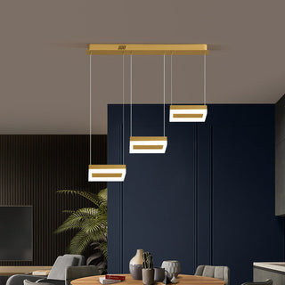 Arisha Suspension Rectangulaire Moderne, Metal/Acrylique, Or, Bureau