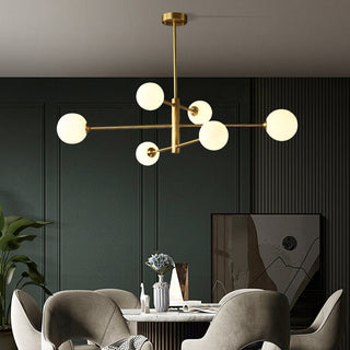 Teoxa Lustre Bulle Moderne. Cuivre/Verre. Noir/Cuivre. Salon-Luire