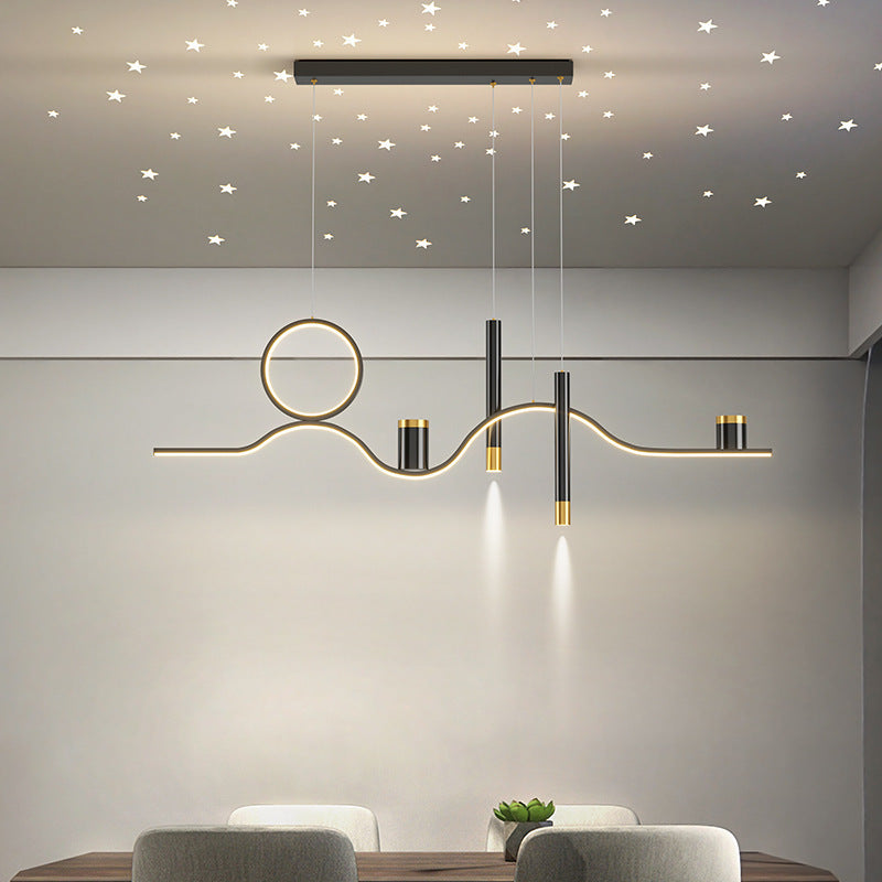 Arisha Haut de Gamme Suspension étoilé Moderne Métal Noir Salon/Salle à manger