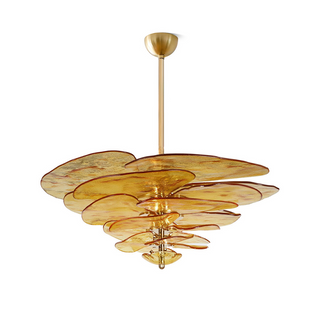 Aurora Lustre Pétale en Verre Murano Doré Luxe-Luire