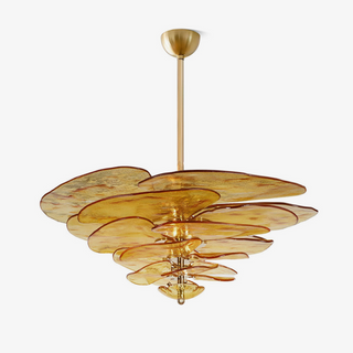 Aurora Lustre Pétale en Verre Murano Doré Luxe-Luire