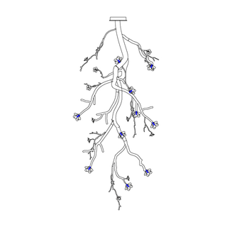 Lustra Lustre Noir Branche Fleur