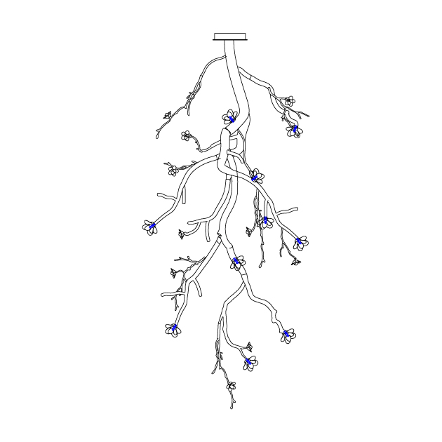 Claroria Lustre Noir Branche Fleur