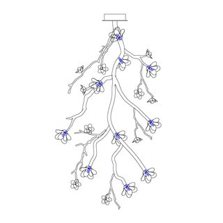 Lustra Lustre Noir Branche Fleur