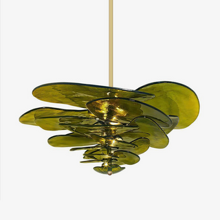 Aurora Lustre Pétale en Verre Murano Doré Luxe-Luire