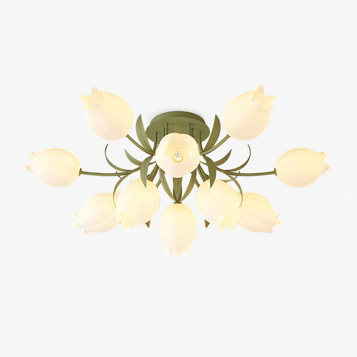 Vereva Plafonnier Fleur de Lys Blossom Base Verte