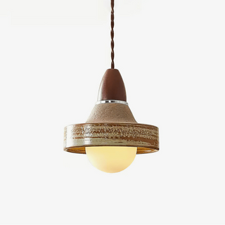 Sierra Lampe Suspendue Céramique Bois Art Nordique Premium