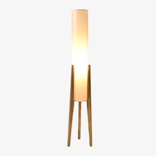 Triluxe Lampadaire en Bois Et Tissu Moderne