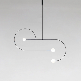 Lustra Lustre Mobile Noir Minimaliste-Luire