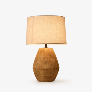 Textured Terracotta Toned Table Lamp-Neutral Decor
