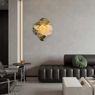 Lustra Applique Murale en Marbre Vert et Verre