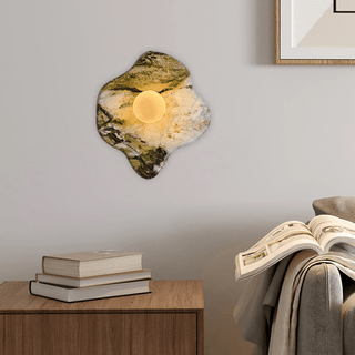 Lustra Applique Murale en Marbre Vert et Verre