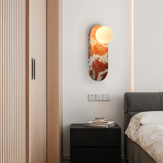Sysolion Applique Murale en Verre et Marbre Moderne Minimaliste