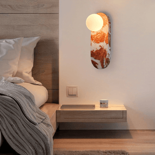 Sysolion Applique Murale en Verre et Marbre Moderne Minimaliste