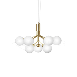Lustra Suspension en Verre Globe Cluster Laiton