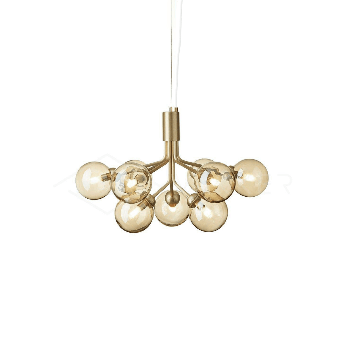 Peressa Suspension en Verre Globe Cluster Laiton