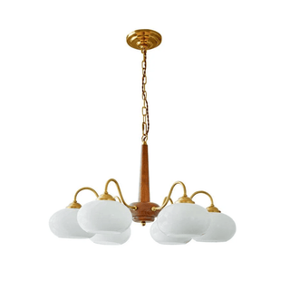 Lustra Suspension Persimmon Laiton et Verre Élégante