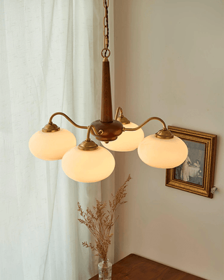 Lustra Suspension Persimmon Laiton et Verre Élégante