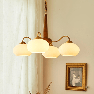 Lustra Suspension Persimmon Laiton et Verre Élégante