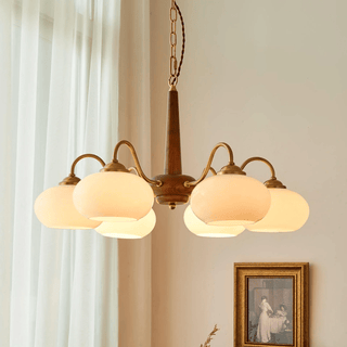 Lustra Suspension Persimmon Laiton et Verre Élégante