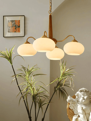 Lustra Suspension Persimmon Laiton et Verre Élégante