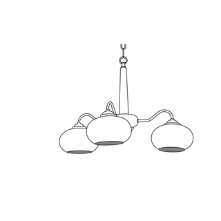 Lustra Suspension Persimmon Laiton et Verre Élégante