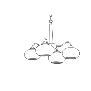 Lustra Suspension Persimmon Laiton et Verre Élégante