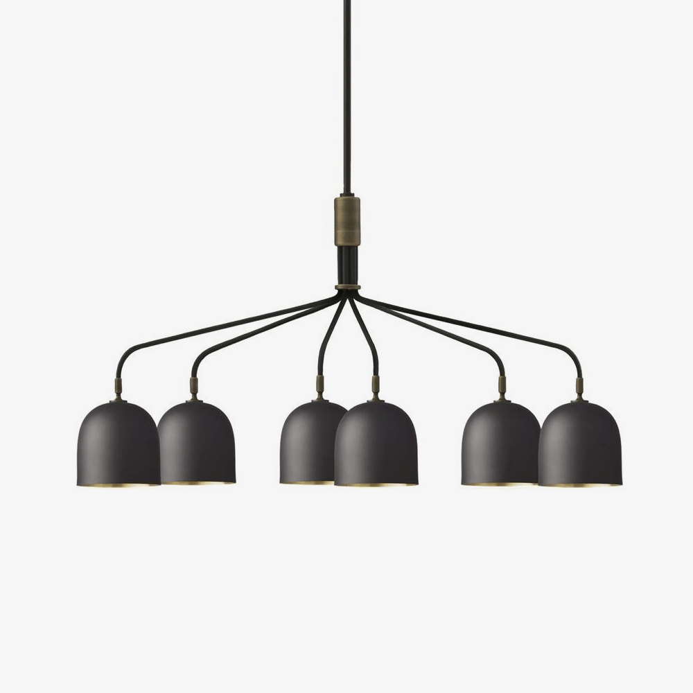 Zorelia Lustre Noir en Laiton Industriel