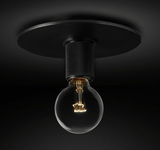 Solara Lumière de Plafond Conique en Verre et Laiton Industrielle