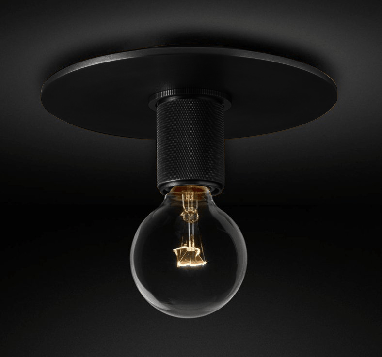 Vianio Lumière de Plafond Conique en Verre et Laiton Industrielle