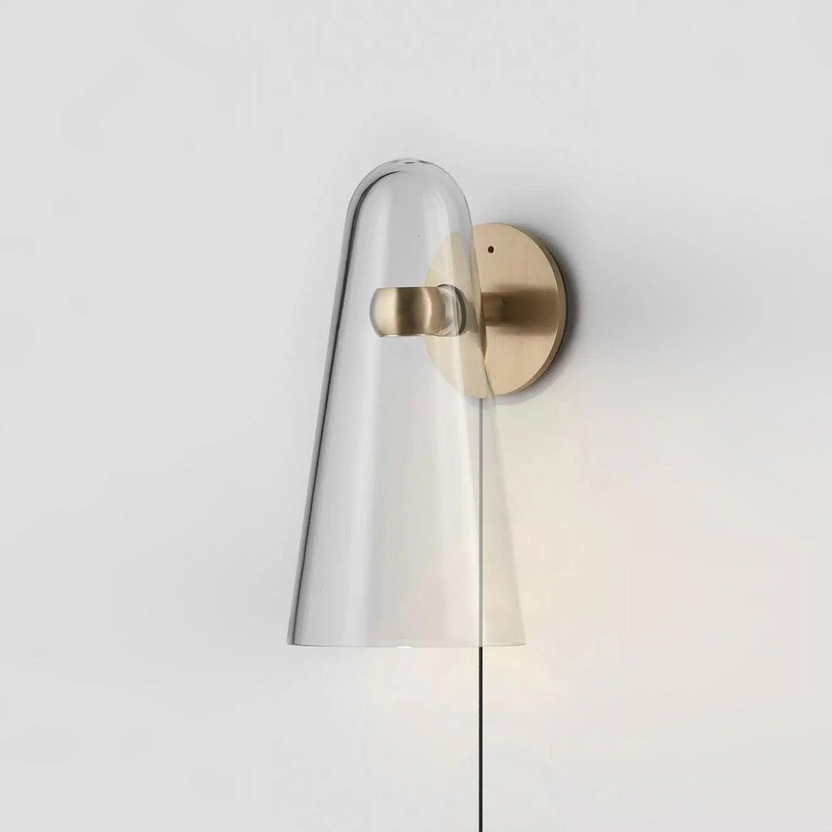 Conical Glass Plug-in Wall Lamp-Neutral Decor