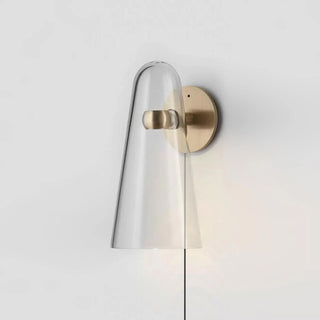 Conical Glass Plug-in Wall Lamp-Neutral Decor