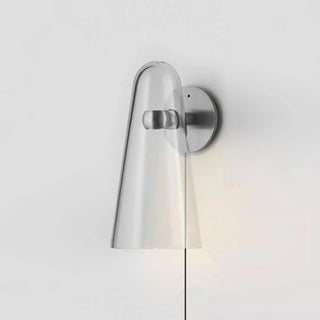Conical Glass Plug-in Wall Lamp-Neutral Decor