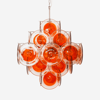 Aurora Lustre en Verre de Murano Orange Disque Superposé