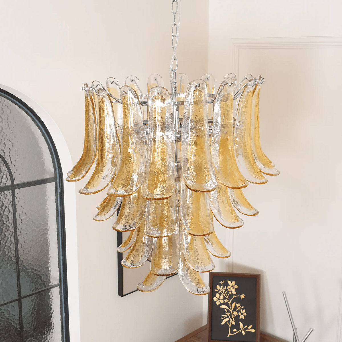 Grevielle Lustre en Verre Ambre