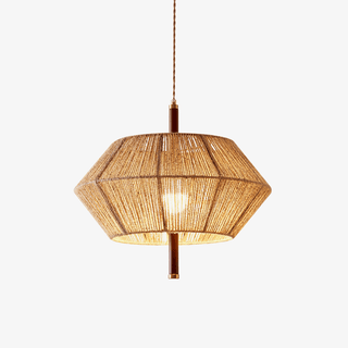 Rattan Lampe Suspendue Vintage en Corde