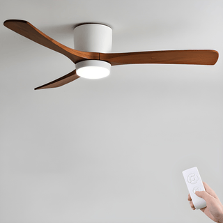 Ventilateur de plafond nordique en bois Ezra avec lumière