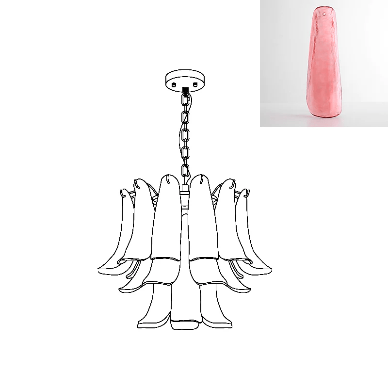 Torio Lustre Murano Verre Feuille Doré