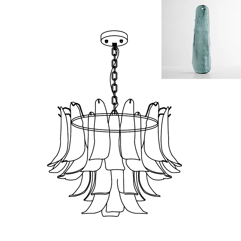 Torio Lustre Murano Verre Feuille Doré