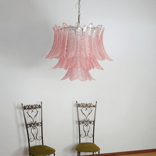 Aurora Lustre Rose Feuille Verre Superposé Gracieux Luxe