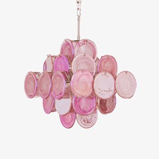 Aurora Lustre Rose Verre Disque Superposé Romantique