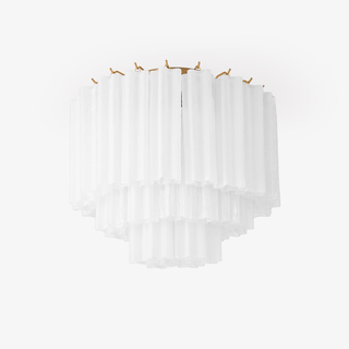 Aurora Plafonnier Blanc Murano Verre Superposé Élégant Moderne