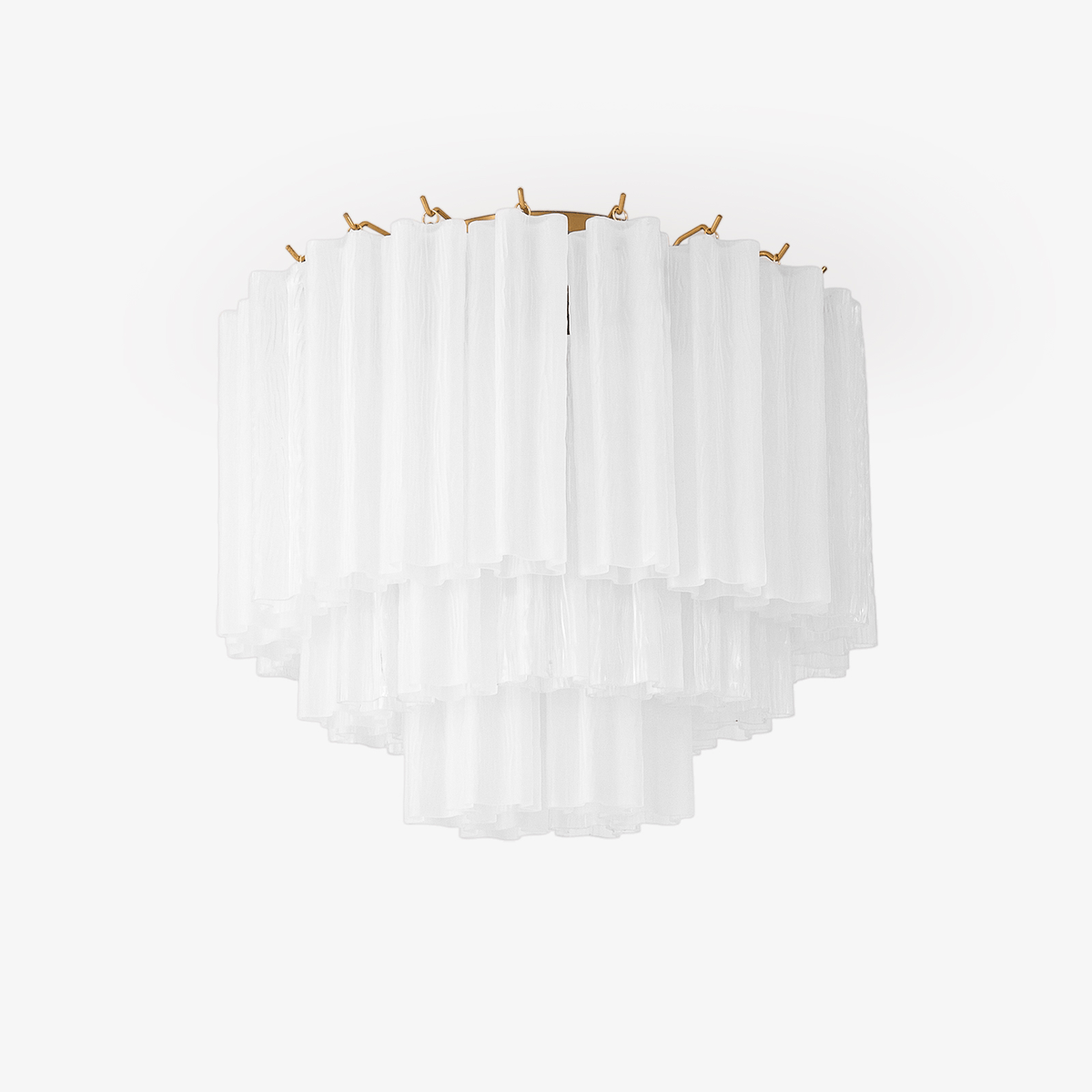 Laurivia Plafonnier Blanc Murano Verre Superposé Élégant Moderne