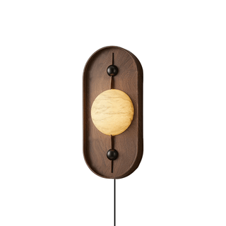 Lyvaran Applique Murale Ovale en Albâtre et Bois