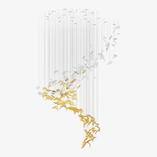 Cosolion Lustre en Verre Clair Ambre en Forme d'Oiseau
