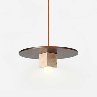 Ucariel Géométrique Travertin Pendentif Lumière